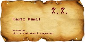 Kautz Kamil névjegykártya